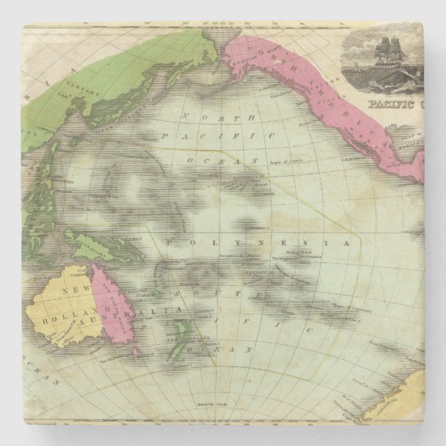 Posavasos De Piedra Océano Pacífico 6 (Anverso)