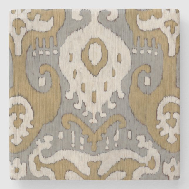 Posavasos De Piedra Ochre Ikat II (Anverso)