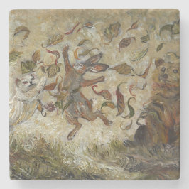 Posavasos De Piedra October Fun Whimsical Autumn Forest Animals 