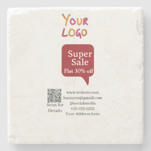 Posavasos De Piedra oferta super negocio descuento escanea código QR d
