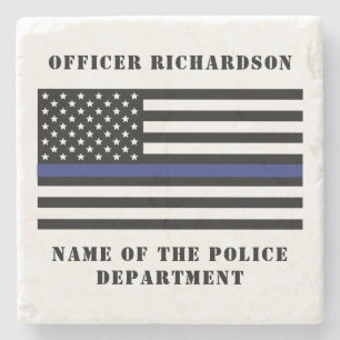 Posavasos De Piedra Oficial de policía personalizado policía de la Lín