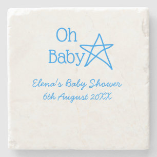 Posavasos De Piedra Oh bebé estrella azul bebé ducha agregar nombre pa