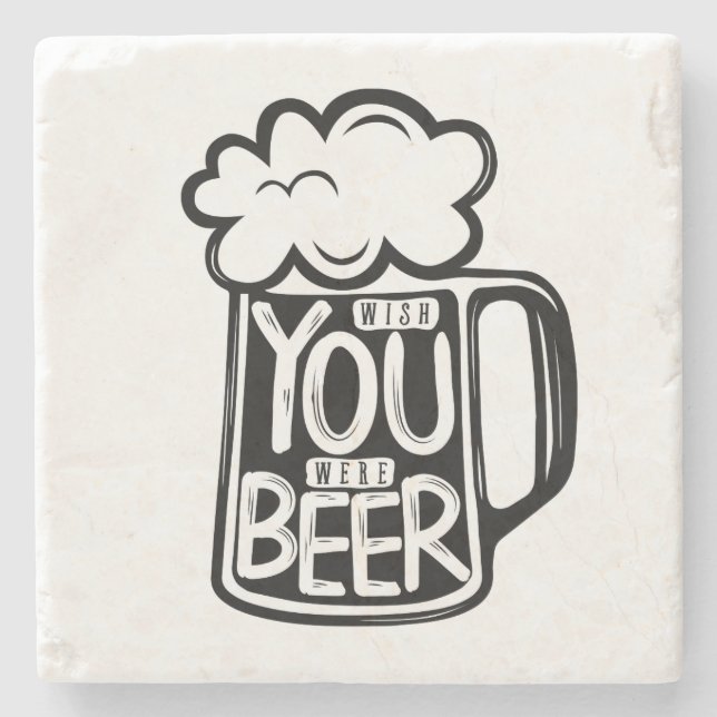 Posavasos De Piedra Ojalá Fueras Tipografía De Cervezas (Anverso)