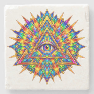 Posavasos De Piedra Ojo del Amanecer Prismático