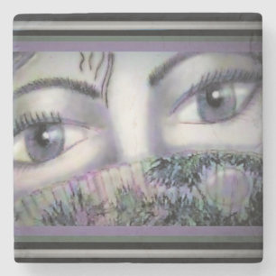 Posavasos De Piedra Ojos detrás del ventilador oriental