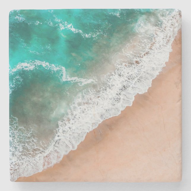 Posavasos De Piedra Olas en la playa de Sandy (Anverso)