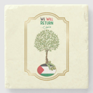 Posavasos De Piedra Olivo palestino: "Regresaremos"
