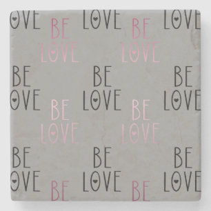 Posavasos De Piedra Ombre rosa gris se ama corazón