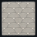 Posavasos De Piedra Onda Japonesa Seigaiha Blanco Negro Y Crema<br><div class="desc">Patrón De Ola Seigaiha Japonesa - Blanco Negro Y Crema.</div>
