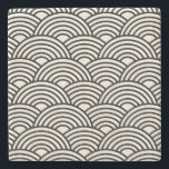 Posavasos De Piedra Onda Japonesa Seigaiha Blanco Negro Y Crema<br><div class="desc">Patrón De Ola Seigaiha Japonesa - Blanco Negro Y Crema.</div>