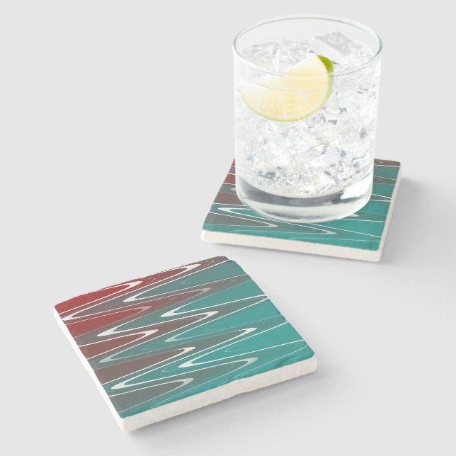 Posavasos De Piedra Ondas blancas (Lateral)