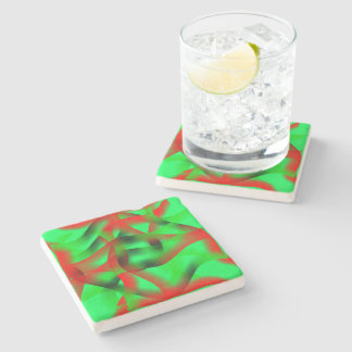 Posavasos De Piedra ¿Ondulaciones de color verde lima y rojo transpare