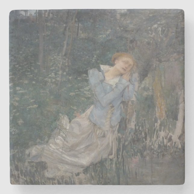 Posavasos De Piedra Ophelia (mujer que llora) (por Jules Bastien-Lepag (Anverso)