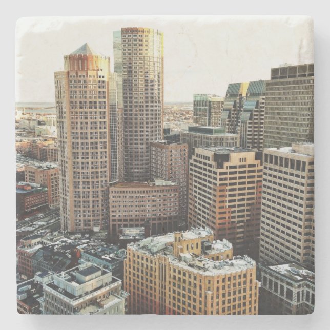 Posavasos De Piedra Opinión de Boston (Anverso)