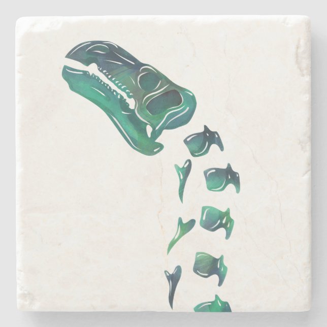 Posavasos De Piedra Óptico Iguanodon Dinosaurio (Anverso)