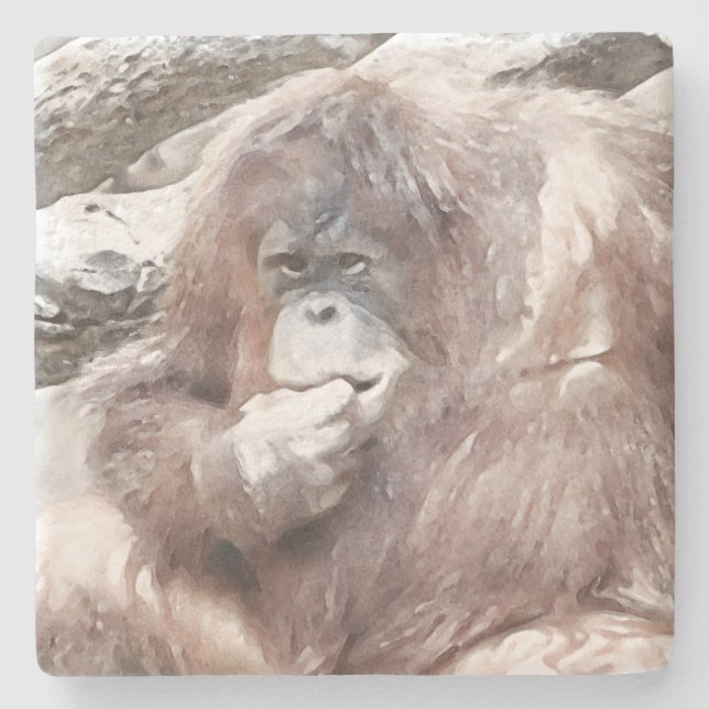 Posavasos De Piedra Orang 2 acuarela (Anverso)