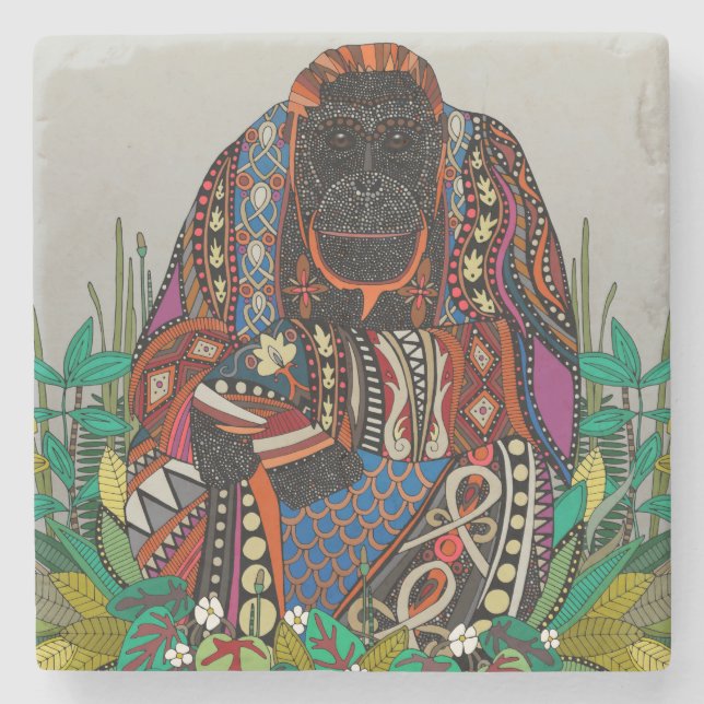Posavasos De Piedra orangután king pewer Coaster (Anverso)