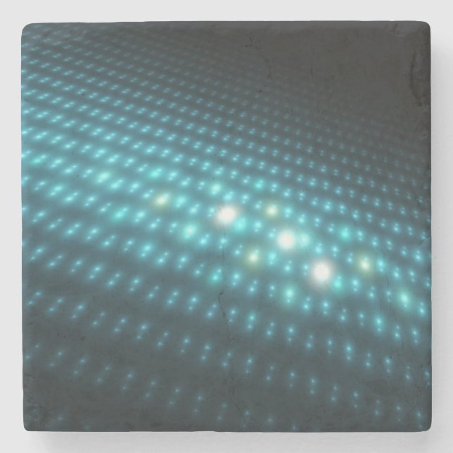 Posavasos De Piedra Orbes azules 3D (Anverso)