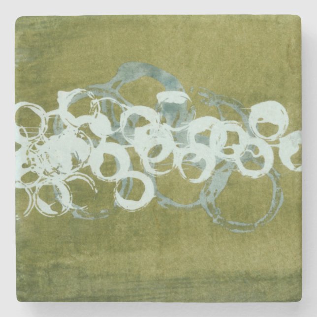 Posavasos De Piedra Orbes verdes I (Anverso)