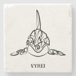 Posavasos De Piedra Orca tribal negra y blanca