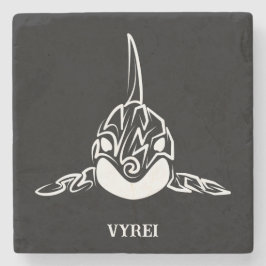 Posavasos De Piedra Orca tribal negra y blanca