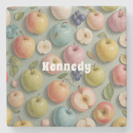 Posavasos De Piedra Orchard Whimsy: fruta pastel