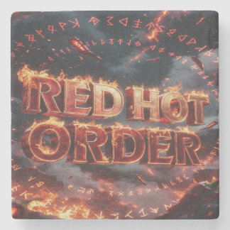 Posavasos De Piedra Orden Caliente Rojo