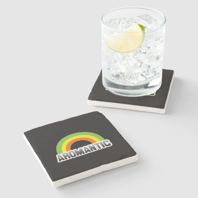 Posavasos De Piedra Orgullo Aromántico (Lateral)