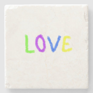 Posavasos De Piedra Orgullo de amor arcoíris acuarela LGBTQ Junio mode