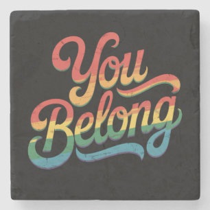 Posavasos De Piedra Orgullo de Arcoíris Aliado Lesbiana Gay LGBTQ Pert