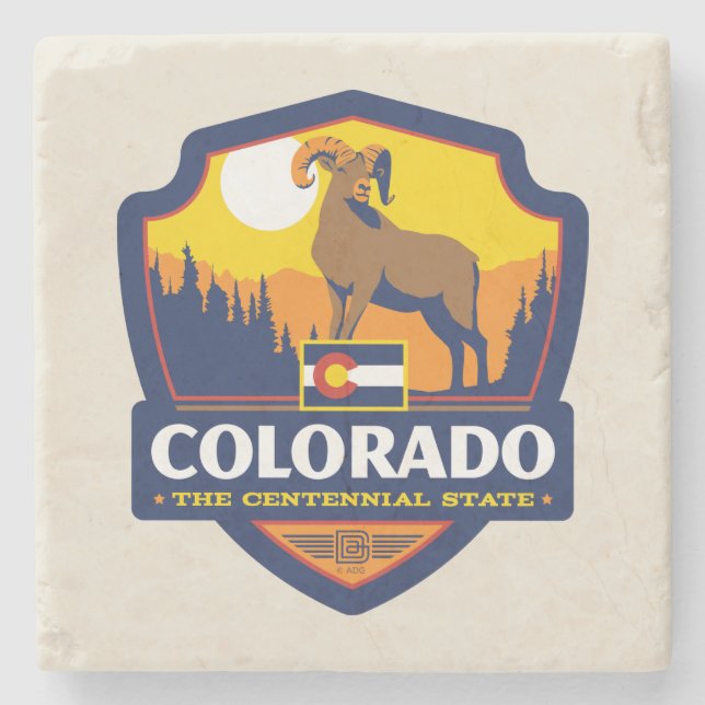 Posavasos De Piedra Orgullo del Estado | Colorado (Anverso)
