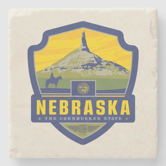 Posavasos De Piedra Orgullo del Estado | Nebraska (Anverso)