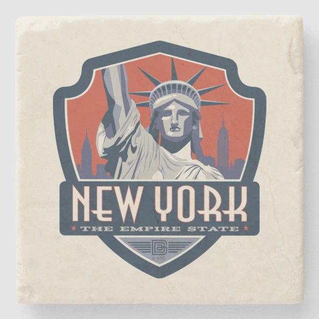 Posavasos De Piedra Orgullo del Estado| Nueva York (Anverso)