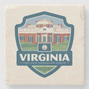 Posavasos De Piedra Orgullo del Estado Virginia