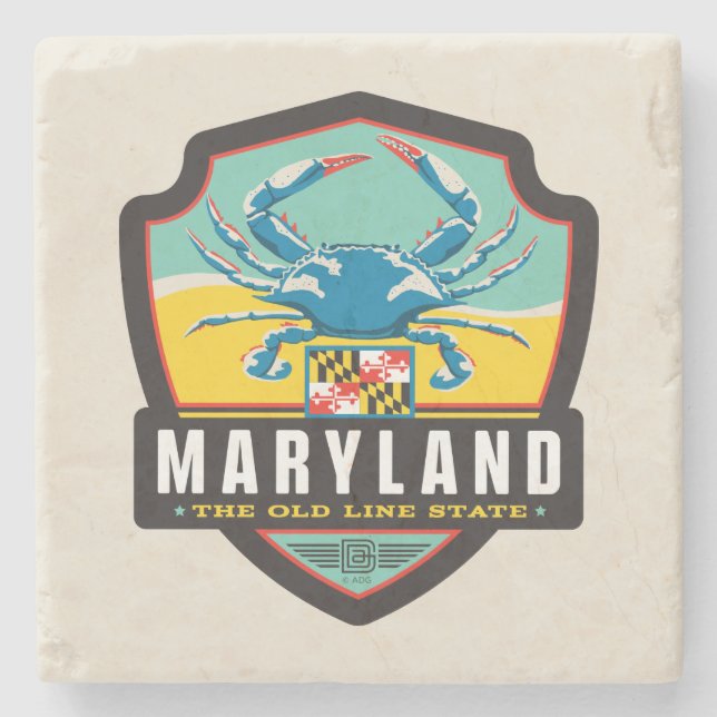 Posavasos De Piedra Orgullo el | Maryland del estado (Anverso)