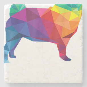 Posavasos De Piedra Orgullo gay Pug LGTB Bandera Arcoiris camiseta Per