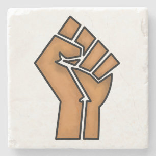 Posavasos De Piedra orgullo negro puño unidad historia unidad Africano