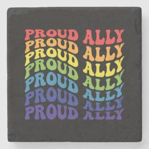 Posavasos De Piedra Orgulloso Ally LGBTQ Orgullo gay Arcoiris