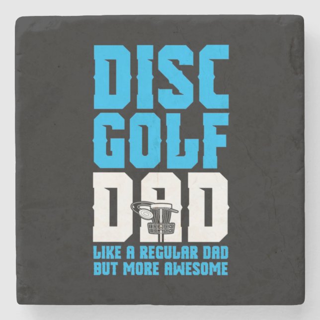 Posavasos De Piedra Orgulloso Disco Golf Dad (Anverso)