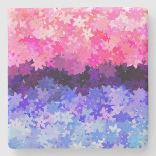 Posavasos De Piedra Orgulloso Floral Retro Quirky Boho Omnisexual