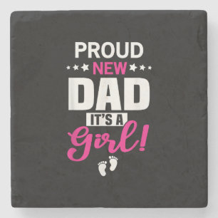 Posavasos De Piedra Orgulloso nuevo papá es un Chica