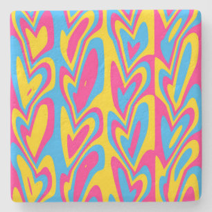 Posavasos De Piedra Orgulloso Pansexual Groovy Trippy Squiggly Quirky