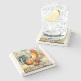 Posavasos De Piedra Orgulloso Rooster