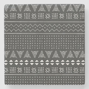 Posavasos De Piedra Origen étnico tribal: patrón blanco negro.