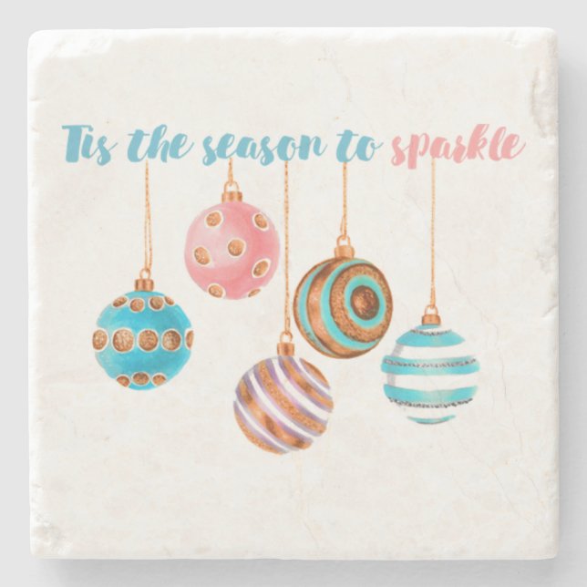 Posavasos De Piedra Ornamentos de árbol de Navidad 26 (Anverso)