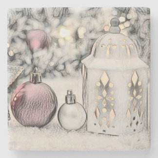 Posavasos De Piedra Ornamentos de decoraciones navideñas vintage