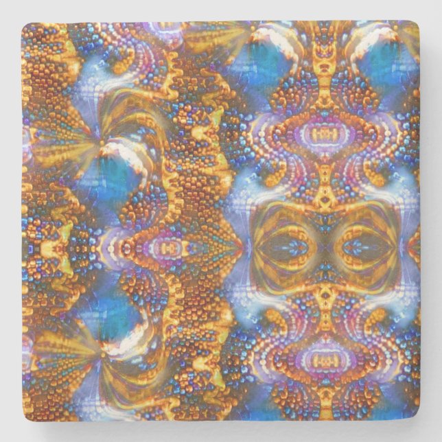 Posavasos De Piedra Oro azul (Anverso)