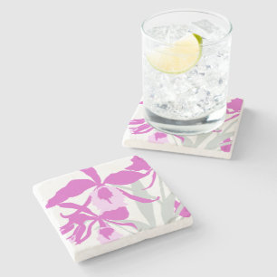 Posavasos De Piedra Orquídea púrpura de flor moderna gráfica