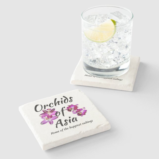Posavasos De Piedra Orquídeas de Asia (Lateral)