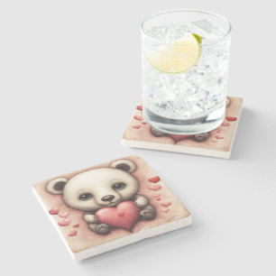 Posavasos De Piedra Oso de amor 2